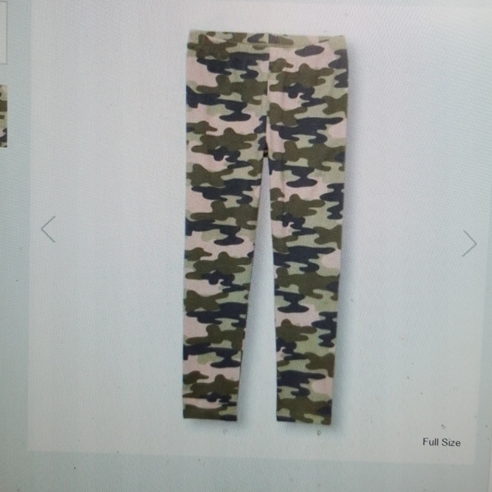 Girls green and pink camo leggings